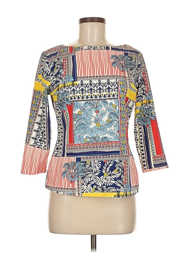 Pre-owned J. Mclaughlin 3/4 Sleeve T-shirt In Blue