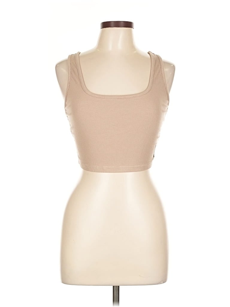 Pre-owned Comfrt Tank Top Tan Strapless Neckline Tops In Brown