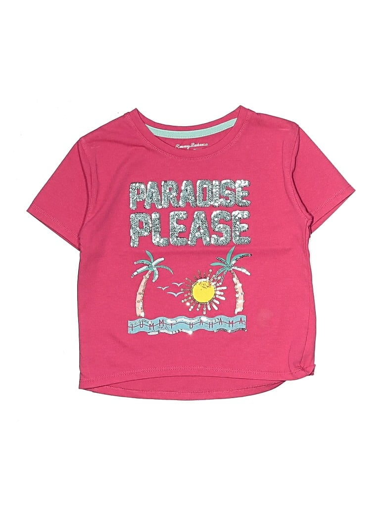 Pre-owned Tommy Bahama Kids' Short Sleeve Top Pink Keyhole Neckline Tops