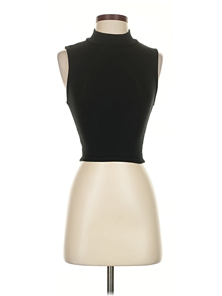 Pre-owned Zara Tank Top Black Turtleneck Tops