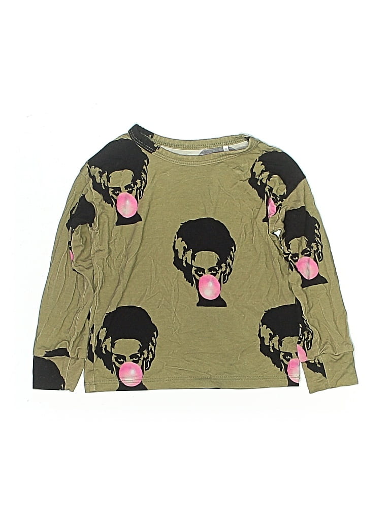 Pre-owned Velveteen Kids' Long Sleeve T-shirt In Green