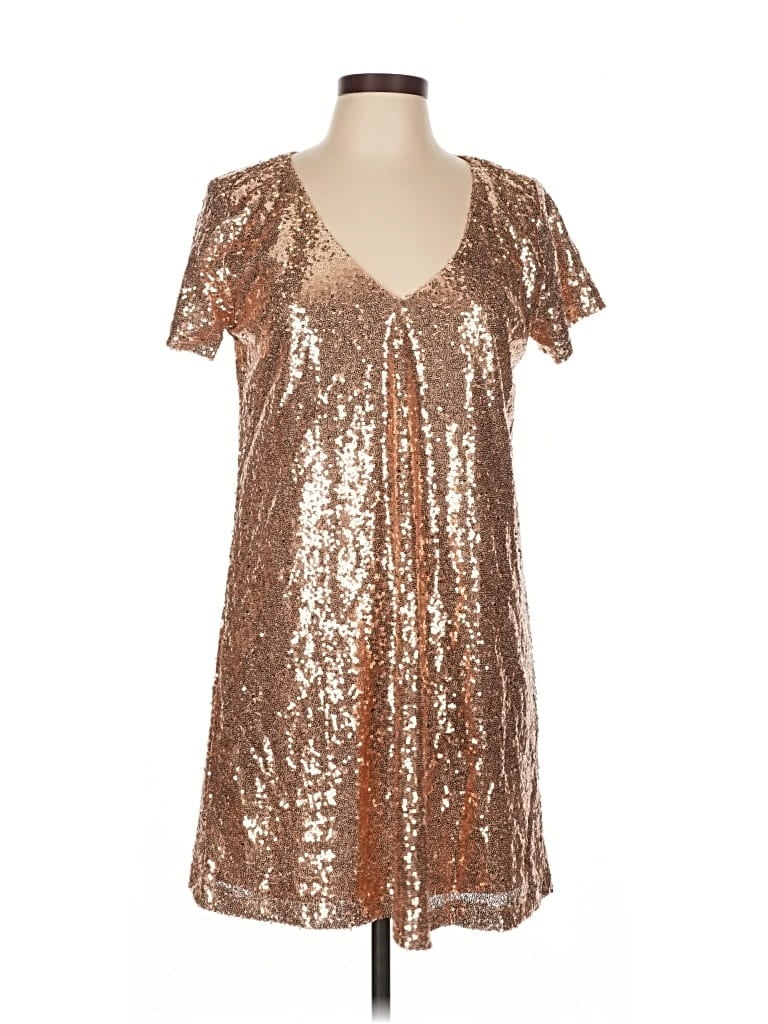 Pre-owned Lulus Cocktail Dress In Gold