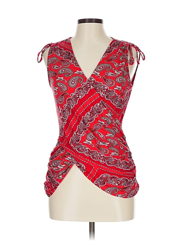 Pre-owned Venus Sleeveless Blouse In Red