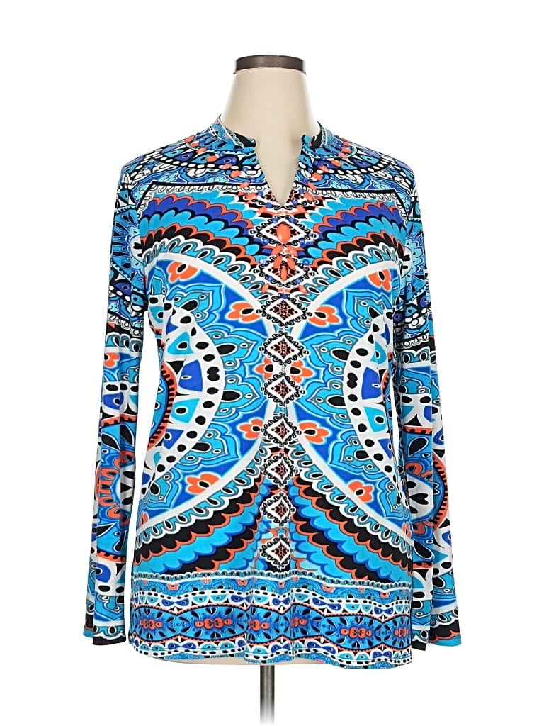 Pre-owned Madison Long Sleeve Blouse In Blue