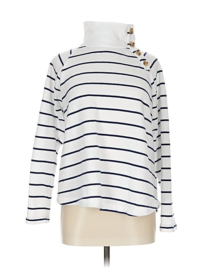 Pre-owned J.crew Factory Store Turtleneck Sweater In White