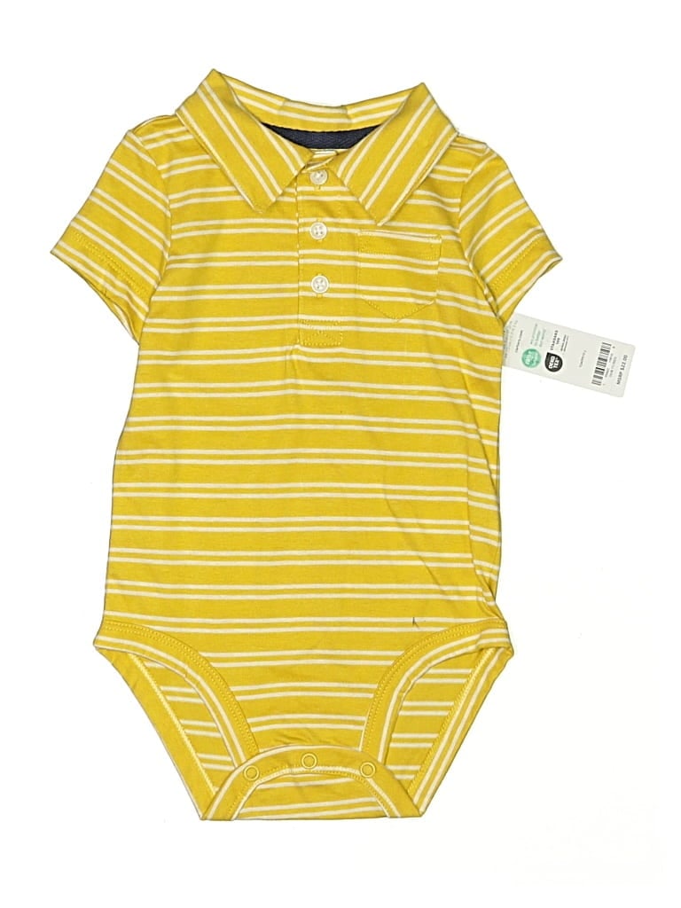 Pre-owned Carter's Babies' Short Sleeve Onesie In Yellow