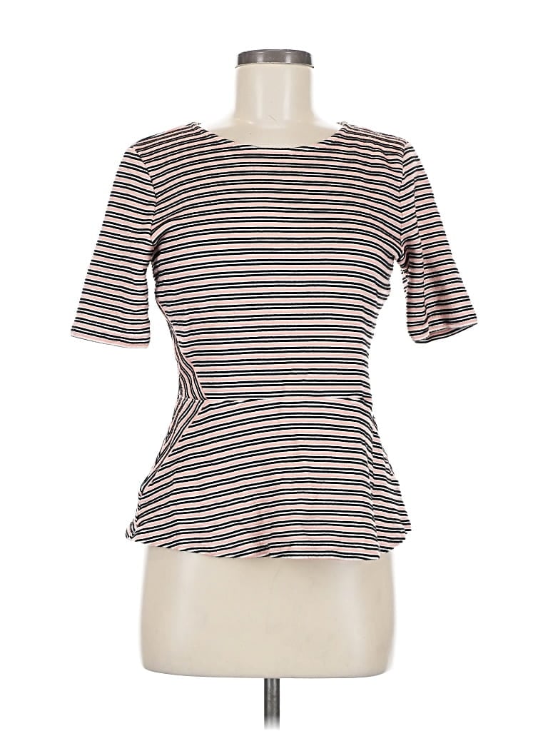 Pre-owned Talbots Short Sleeve Top Brown Boatneck Tops