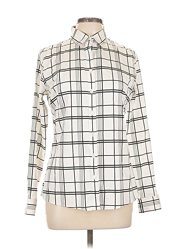 Pre-owned Banana Republic Long Sleeve Blouse In White