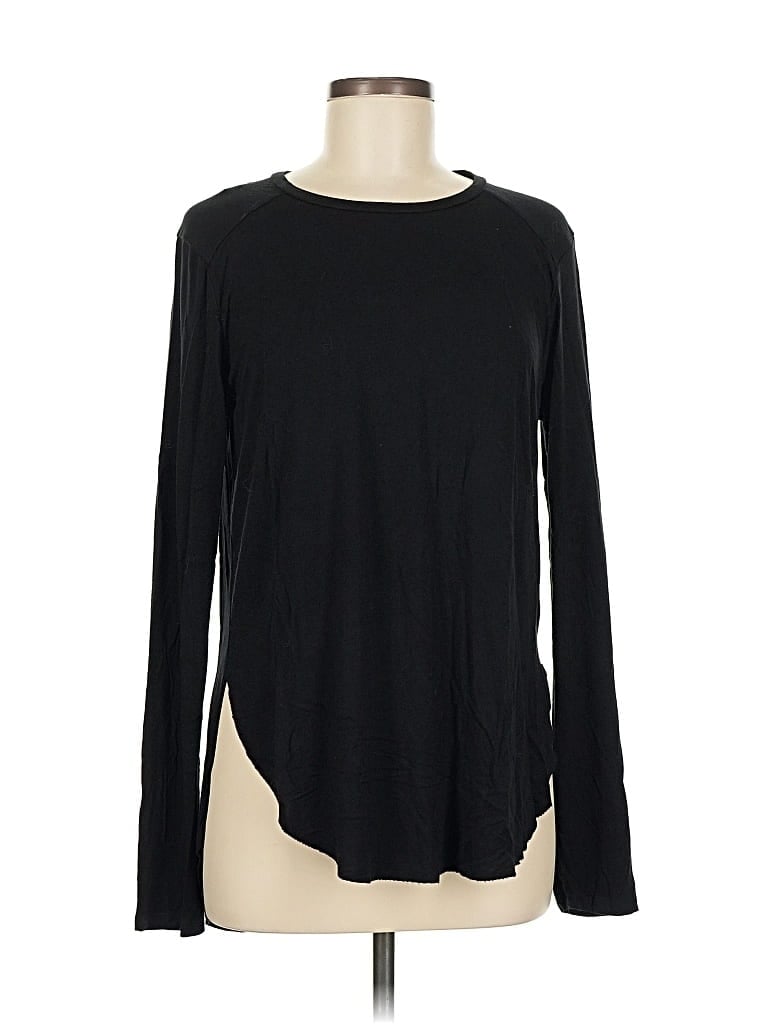 Pre-owned Halogen Long Sleeve T-shirt In Black