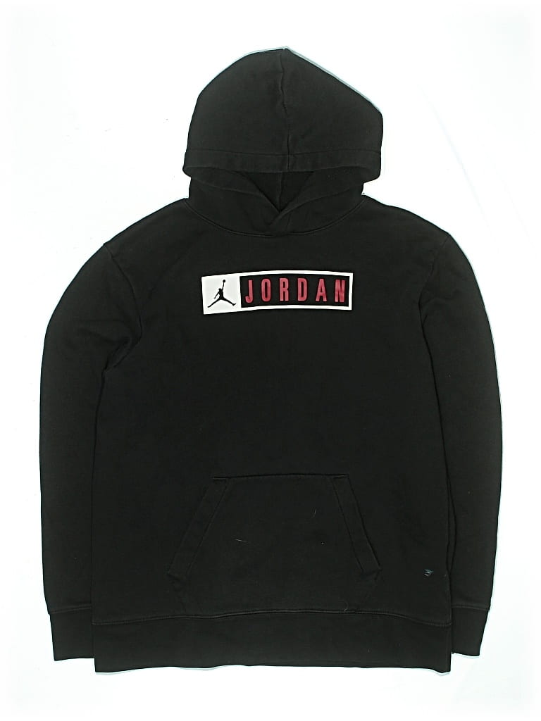 Pre-owned Air Jordan Kids' Pullover Hoodie In Black