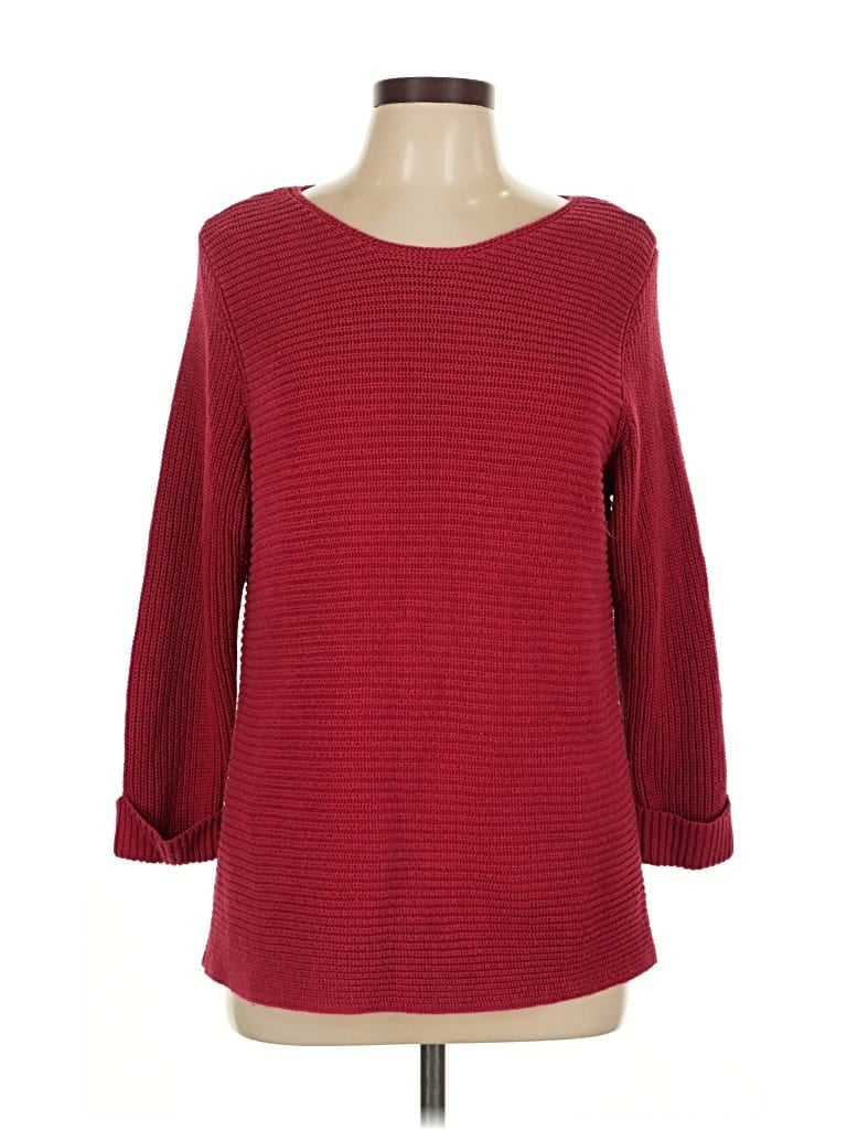 Pre-owned Croft & Barrow Pullover Sweater In Red