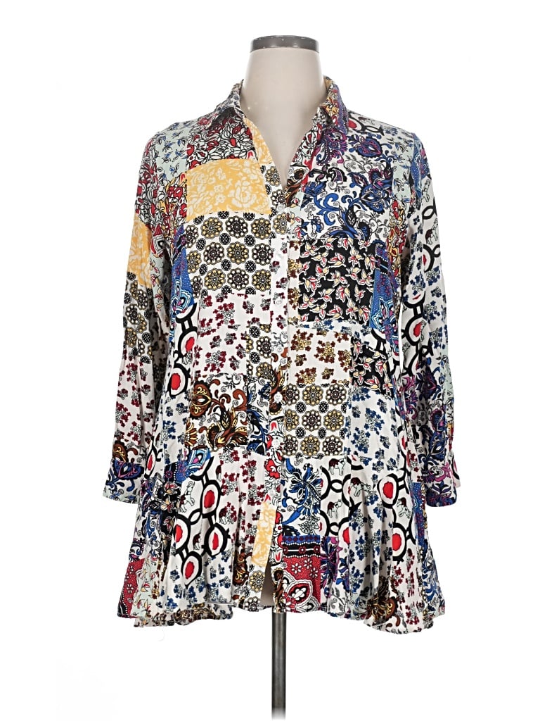 Pre-owned For The Republic 3/4 Sleeve Blouse In White