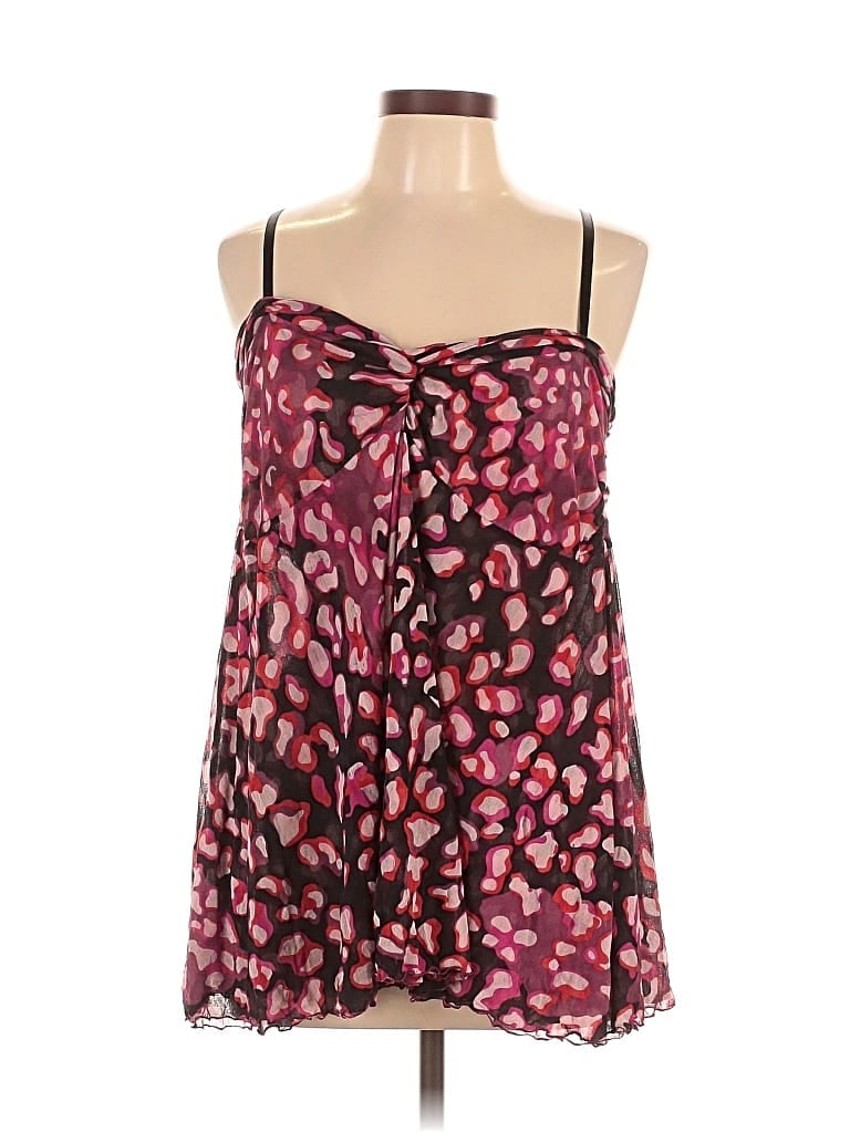 Pre-owned Diane Von Furstenberg Sleeveless Silk Top Burgundy Halter Neckline Tops