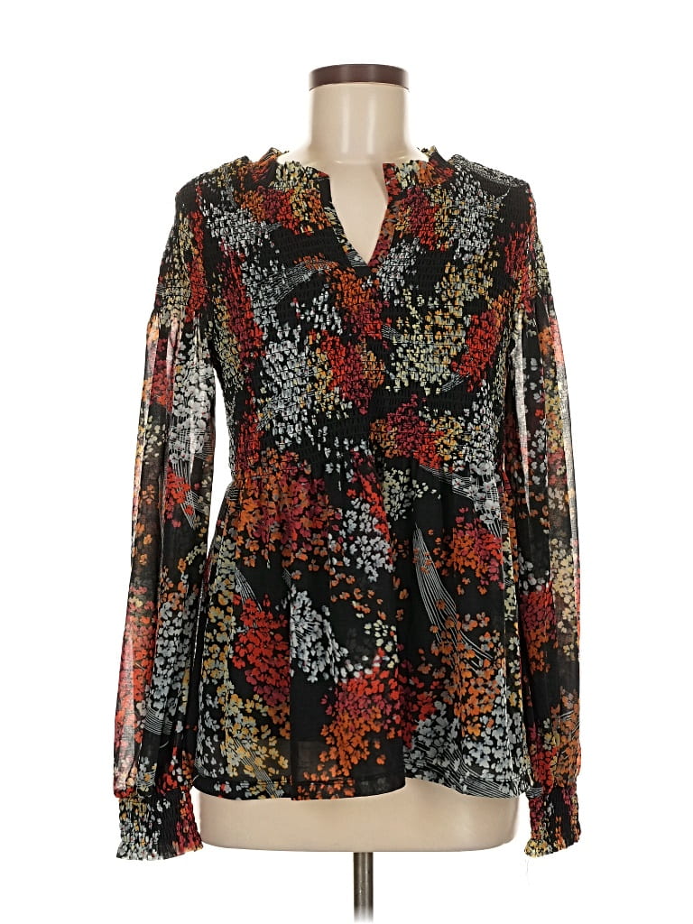 Pre-owned Akemi + Kin Long Sleeve Blouse In Black