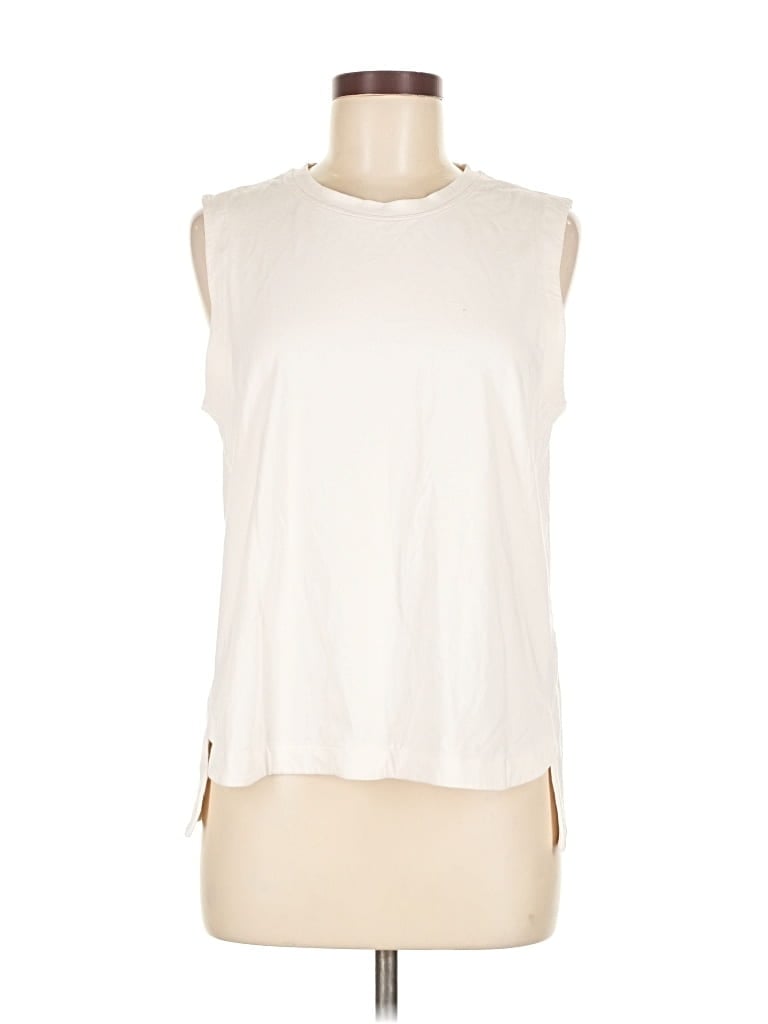 Pre-owned Athleta Sleeveless T-shirt In White