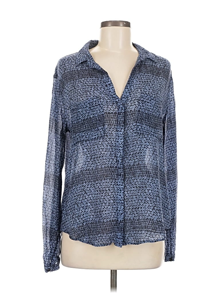 Pre-owned Cloth & Stone X Anthropologie Long Sleeve Blouse In Blue