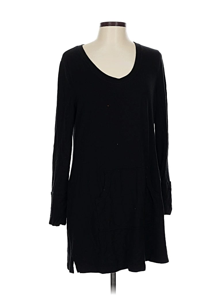 Pre-owned Soma Long Sleeve Henley Shirt In Black