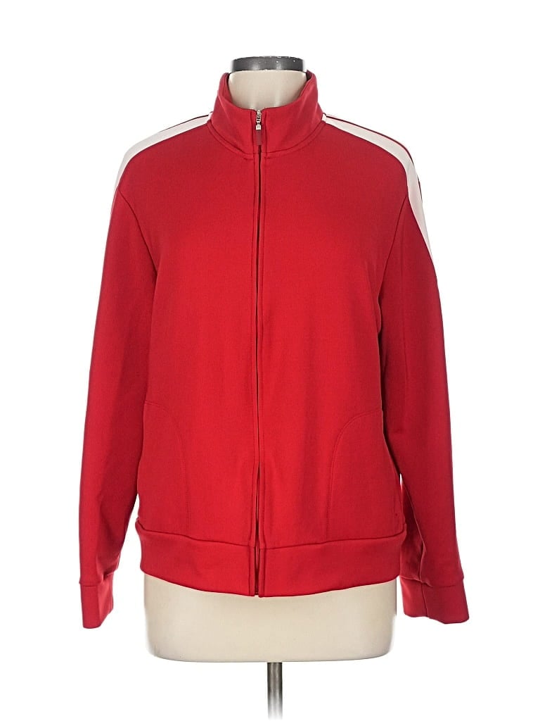 Pre-owned New York And Company Track Jacket In Red