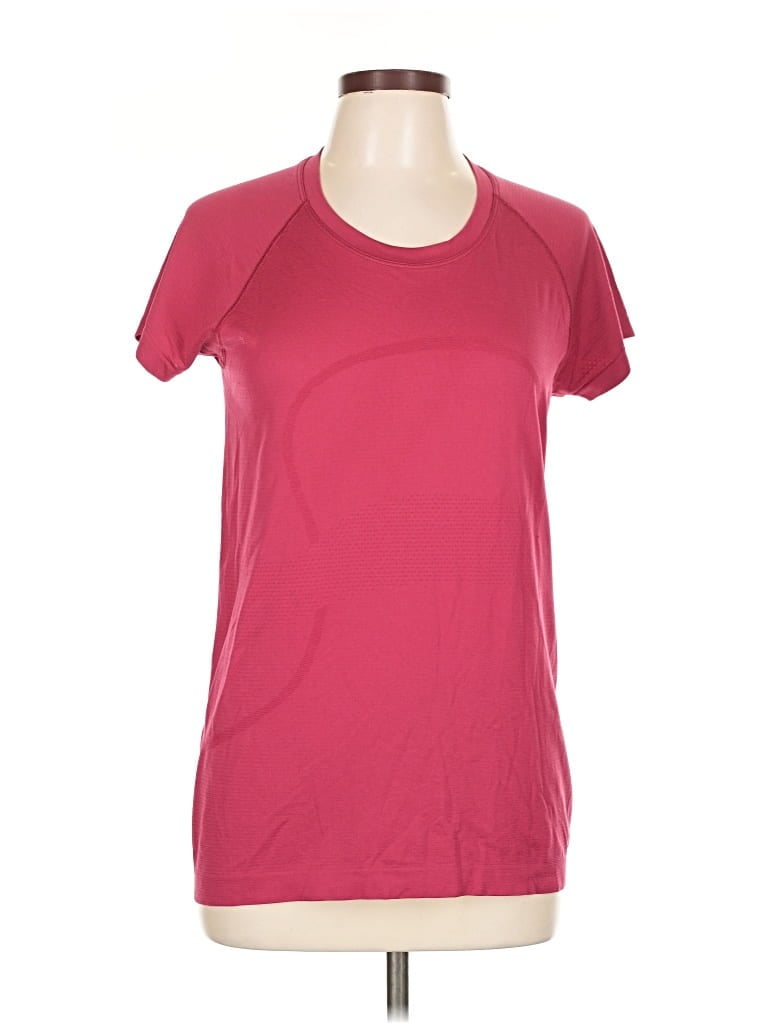 Pre-owned Lululemon Athletica Active T-shirt In Burgundy