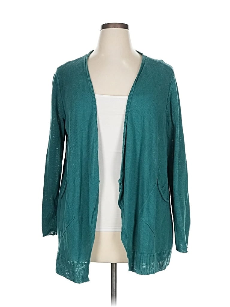 Pre-owned Eileen Fisher Cardigan Sweater In Blue