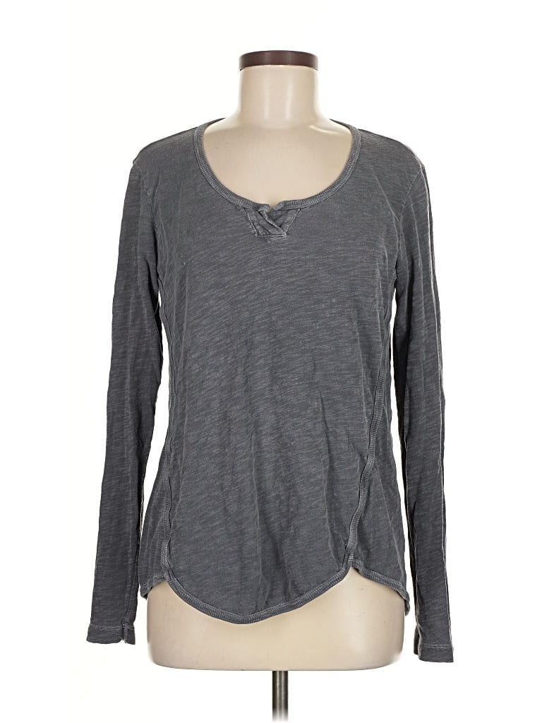 Pre-owned Wilt Long Sleeve Henley Shirt In Gray