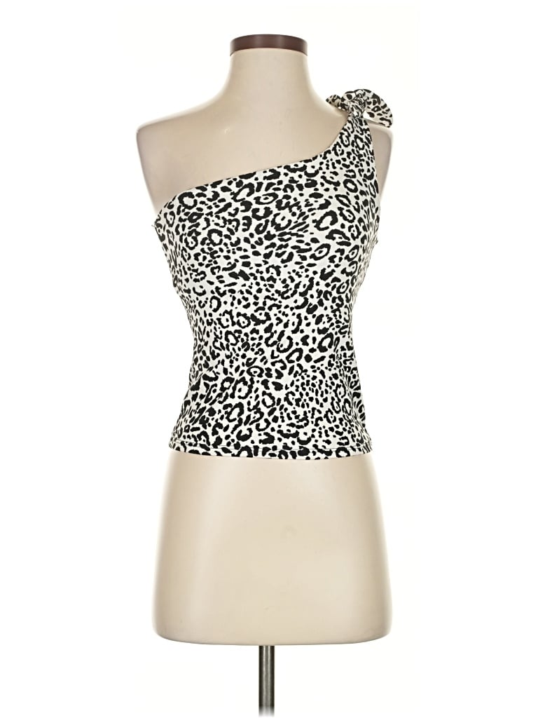 Pre-owned Gaze Sleeveless Top Ivory One Shoulder Neckline Tops In White