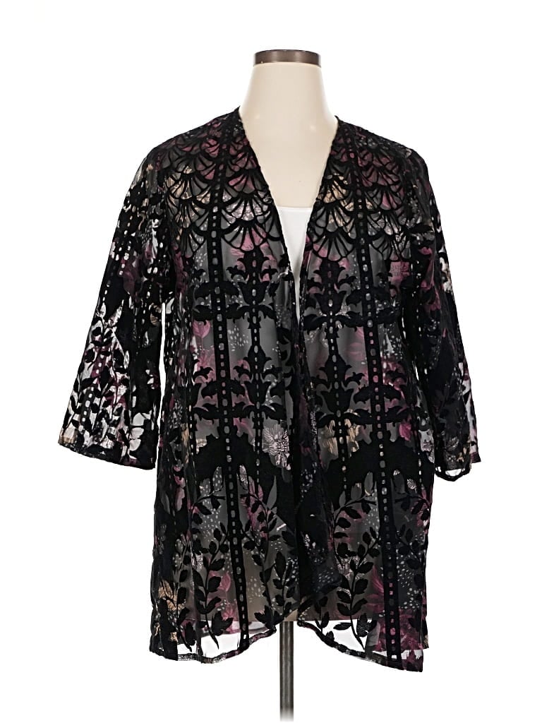 Pre-owned Cj Banks Cardigan Sweater In Black