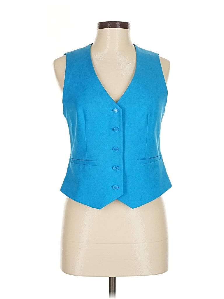 Pre-owned New York And Company Tuxedo Vest In Blue