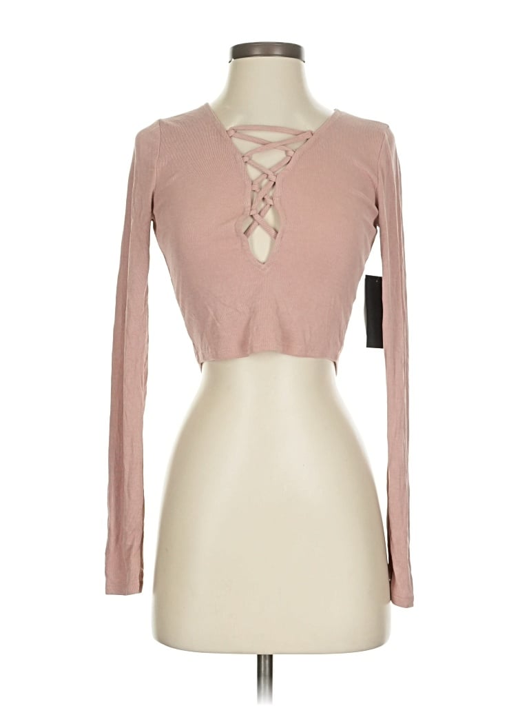 Free Press Long Sleeve T-shirt In Pink