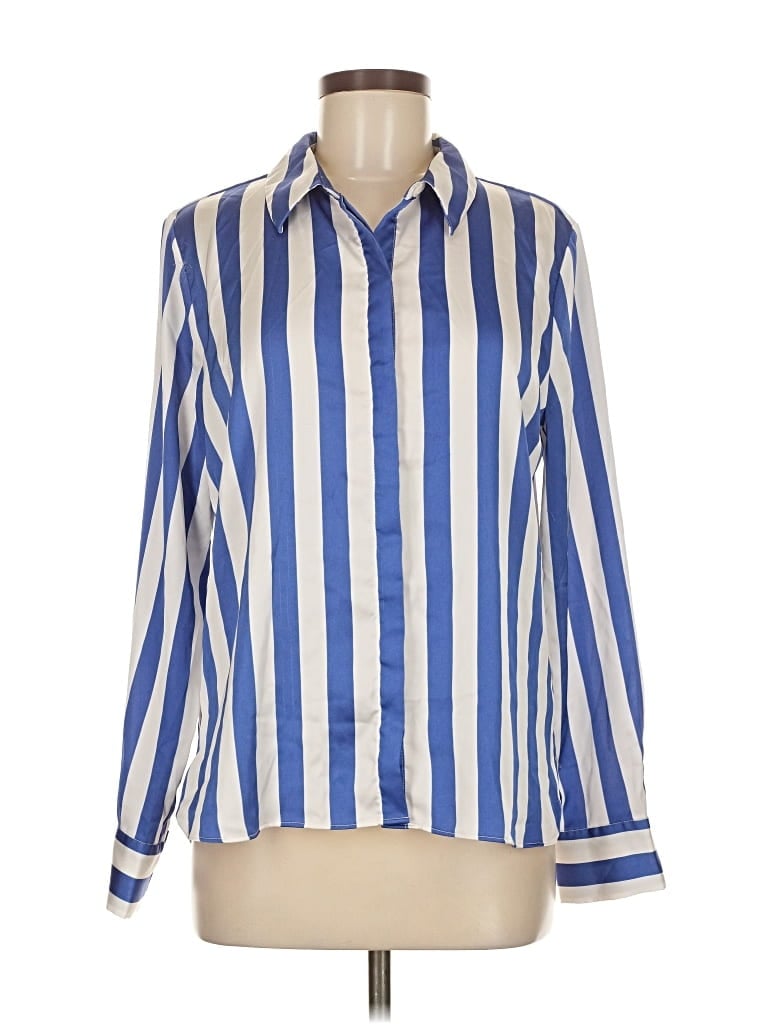 Pre-owned A New Day Long Sleeve Button Down Shirt In Blue