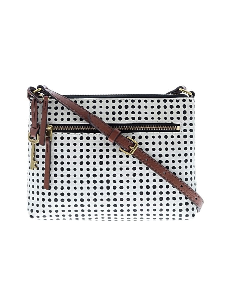 Pre-owned Fossil Leather Crossbody Bag In White