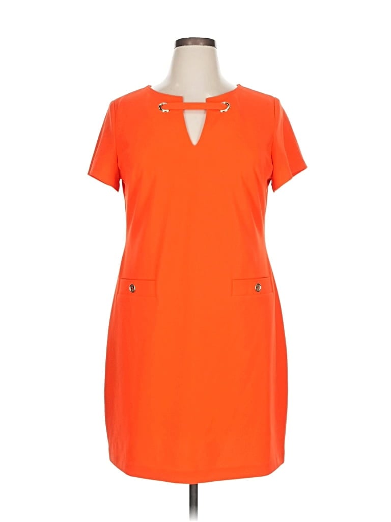 Pre-owned Tommy Hilfiger Casual Dress In Orange