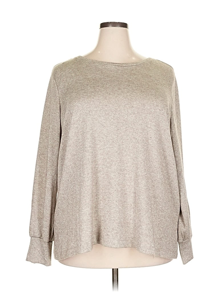 Pre-owned Lc Lauren Conrad 3/4 Sleeve T-shirt In Brown