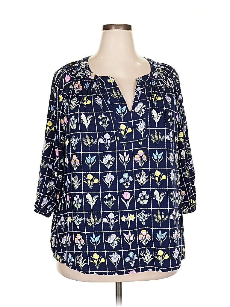 Crown & Ivy 3/4 Sleeve Blouse In Multi