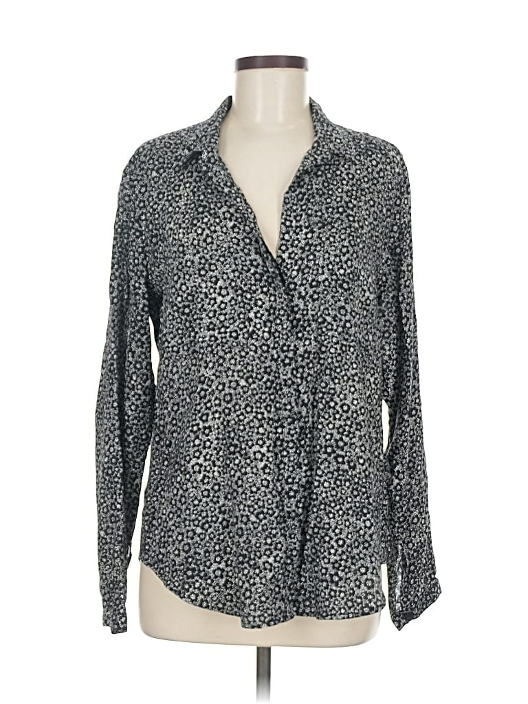 Pre-owned Cloth & Stone X Anthropologie Long Sleeve Blouse In Gray