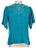 Nanette Lepore Teal Short Sleeve Blouse Size 2 - photo 1