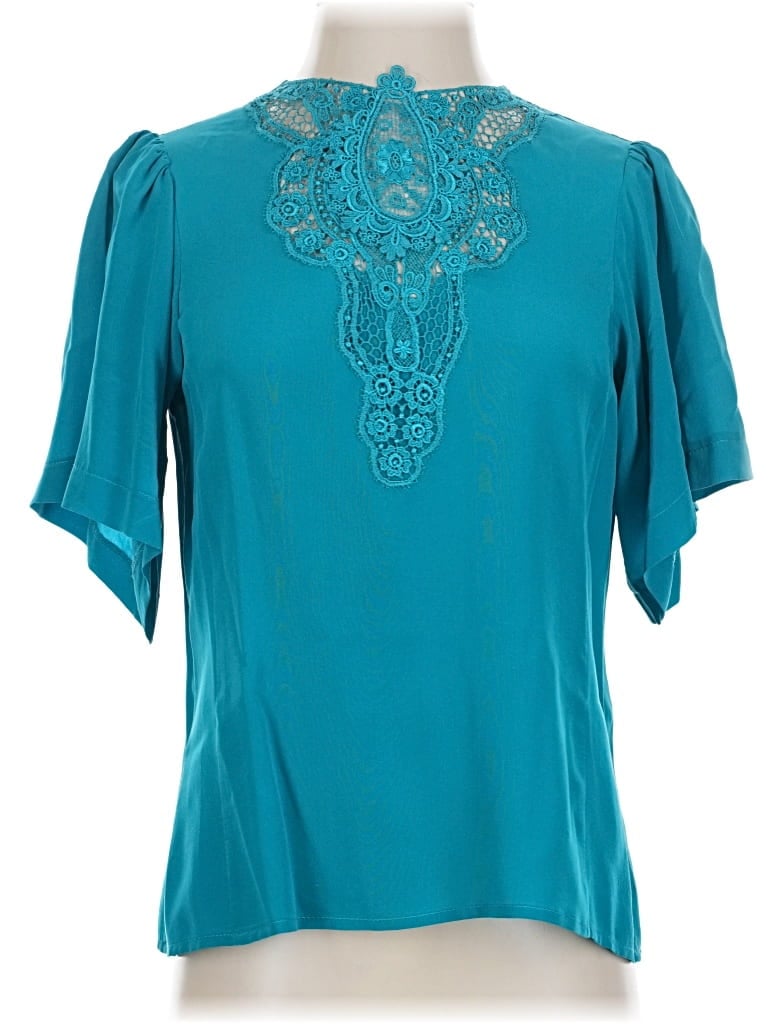 Pre-owned Nanette Lepore Short Sleeve Blouse In Blue