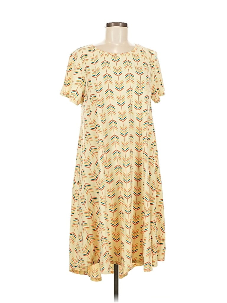 Pre-owned Lularoe Casual Dress In Yellow