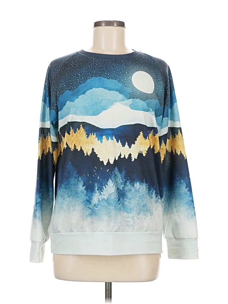 Pre-owned Unbranded Long Sleeve T-shirt In Blue