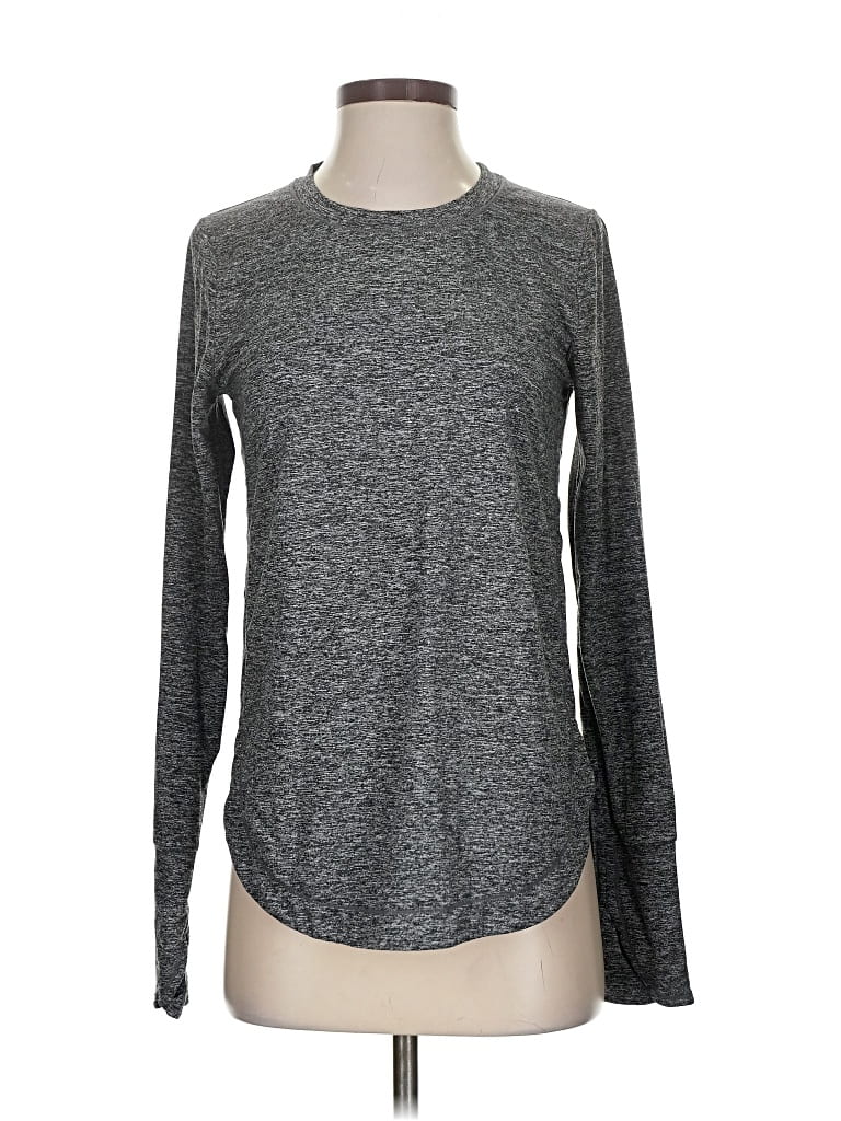 Pre-owned Athleta Long Sleeve T-shirt In Gray