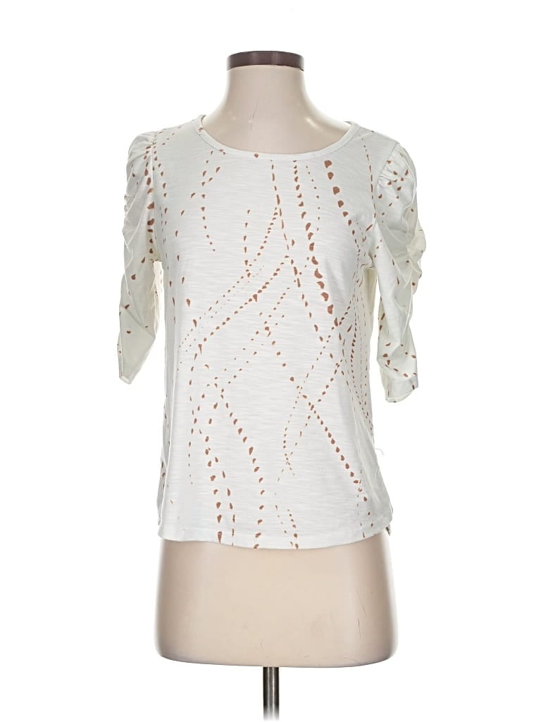 Pre-owned Democracy Short Sleeve Blouse In White