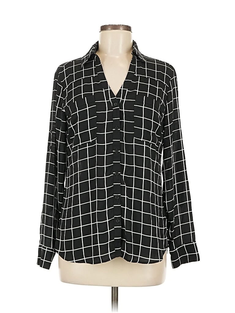 Pre-owned Express Long Sleeve Blouse In Black