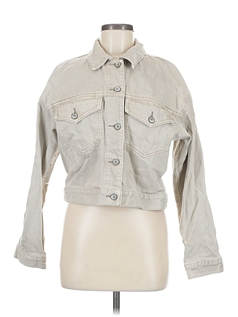 Pre-owned Abercrombie & Fitch Denim Jacket In Gray