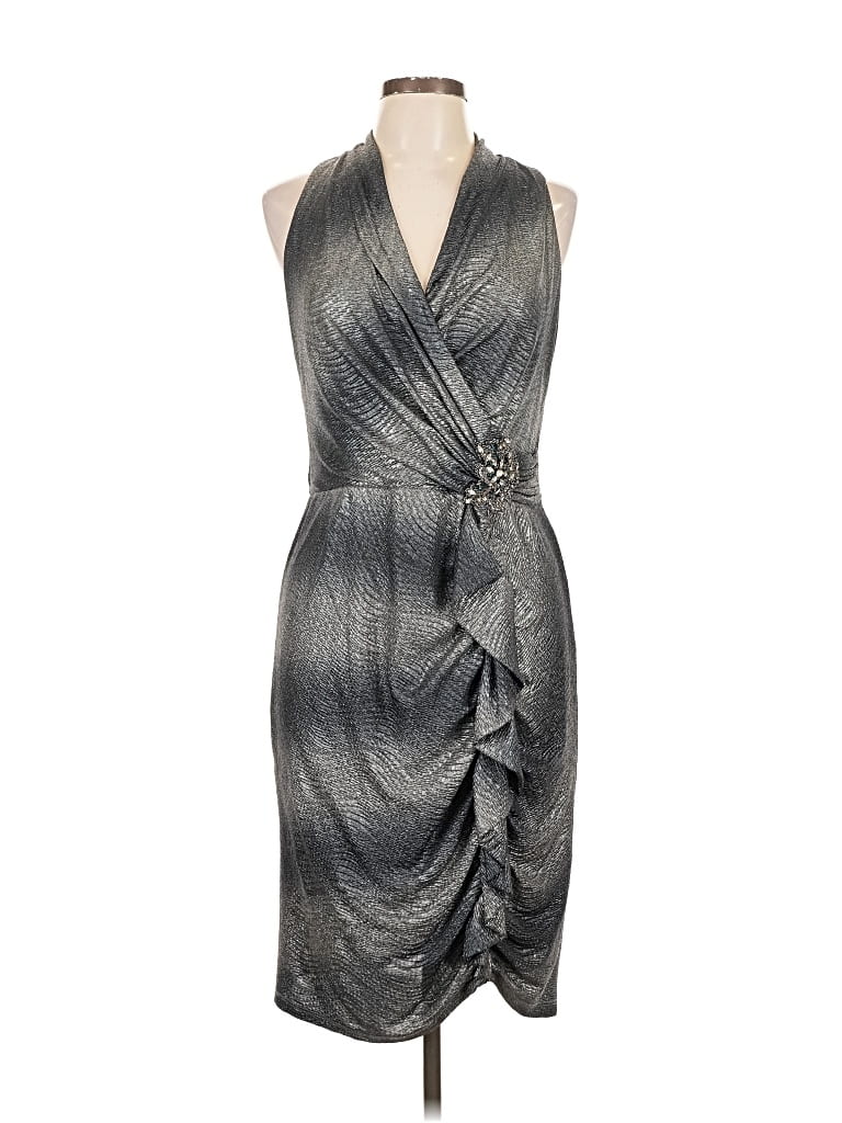 Pre-owned David Meister Cocktail Dress In Gray