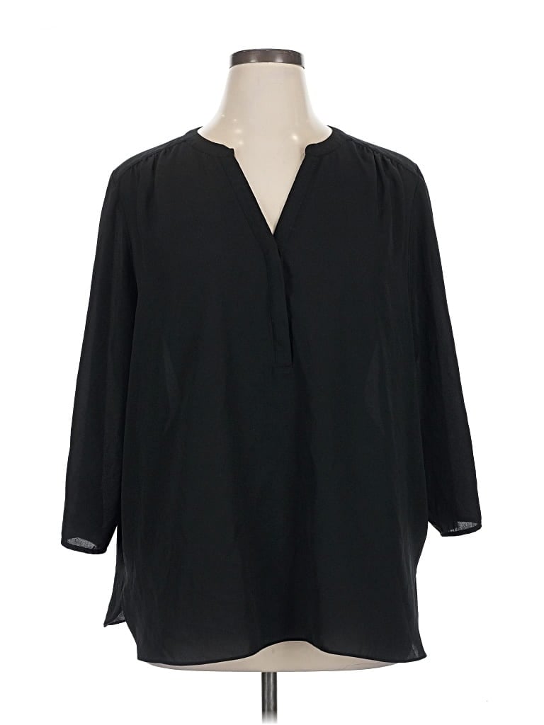 Pre-owned Nydj 3/4 Sleeve Blouse In Black