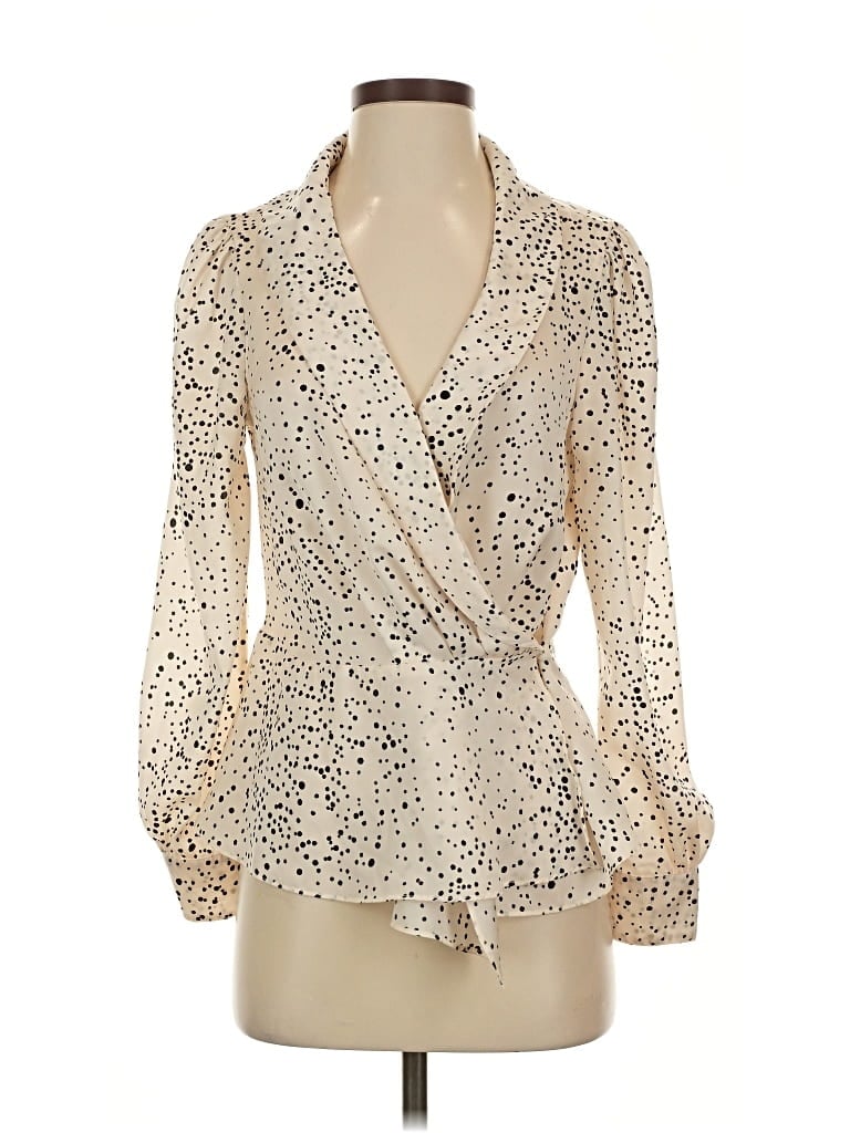 CUPCAKES AND CASHMERE Pre-owned Long Sleeve Blouse In White