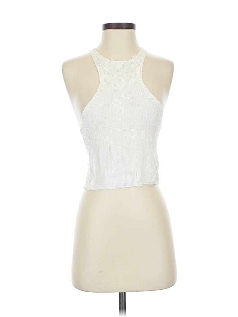 Pre-owned Intimately By Free People Tank Top Ivory Halter Neckline Tops In White