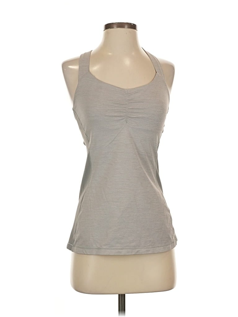 Pre-owned Lululemon Athletica Tank Top Gray Halter Neckline Tops