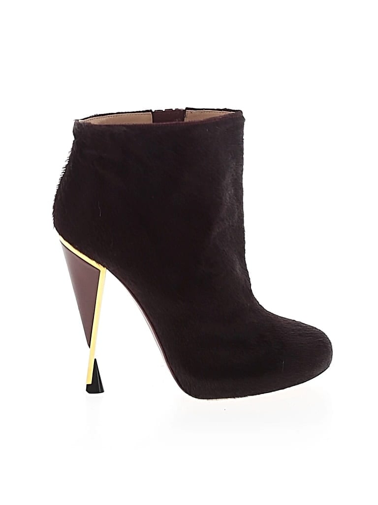 Pre-owned Diane Von Furstenberg Ankle Boots In Burgundy