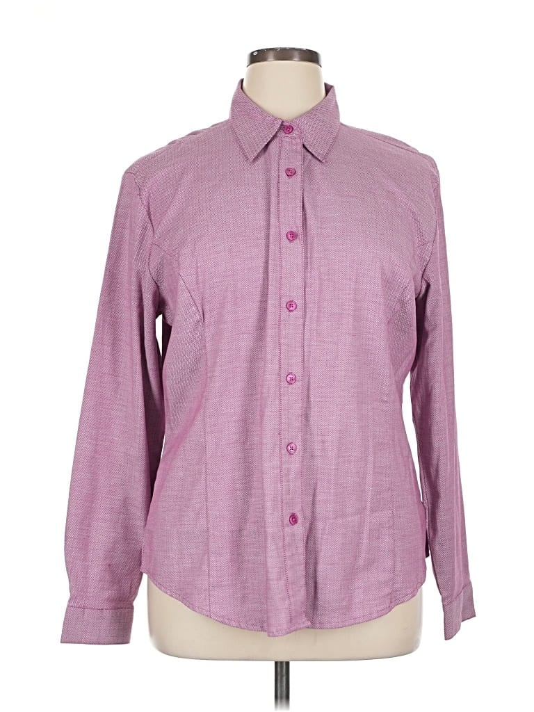 Pre-owned Chadwicks Long Sleeve Button Down Shirt In Purple